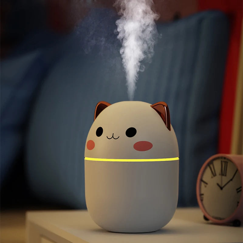 300ml Cat Humidifier: Ultra-Silent, Cool Mist, USB Powered - Perfect for Kids & Adults!