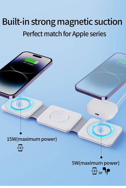 Magnetic 3-in-1 Wireless Charger - iPhone, Apple Watch, AirPods