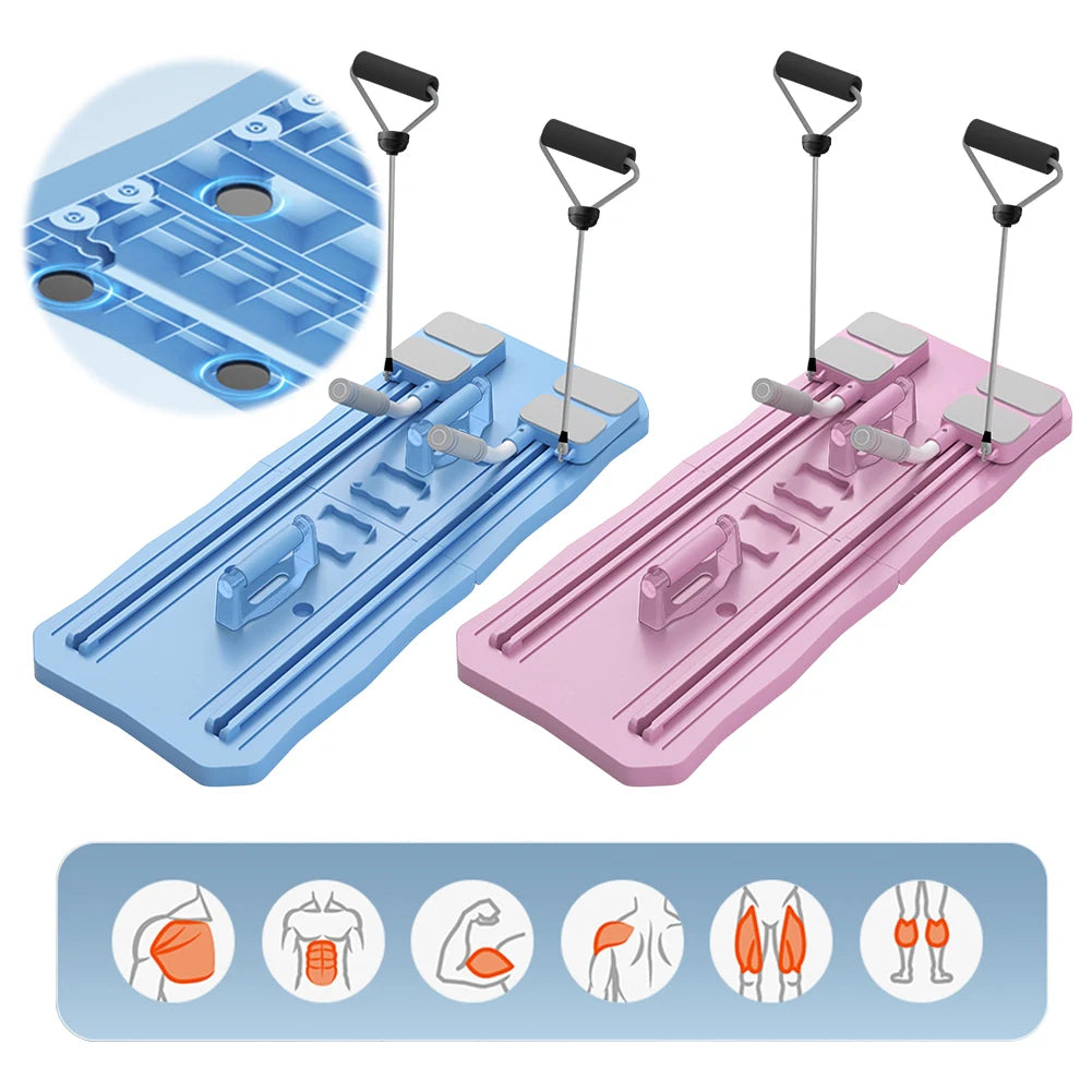 Abdominal Exercise Board: Automatic Rebound, Leg & Arm Toner, Pilates Reformer Set