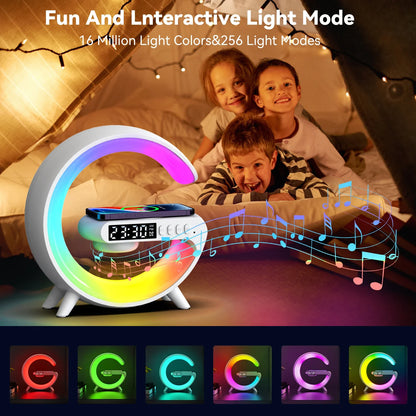 Multifunction Wireless Charger: 30W Fast Charging, Speaker, RGB Light, Stand for iPhone/Samsung