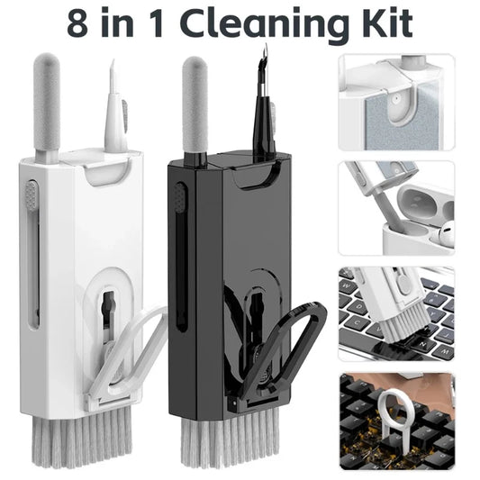 8-in-1 Cleaning Kit: Computer Keyboard, Earphones, & Screen Cleaner - Keycap Puller Included