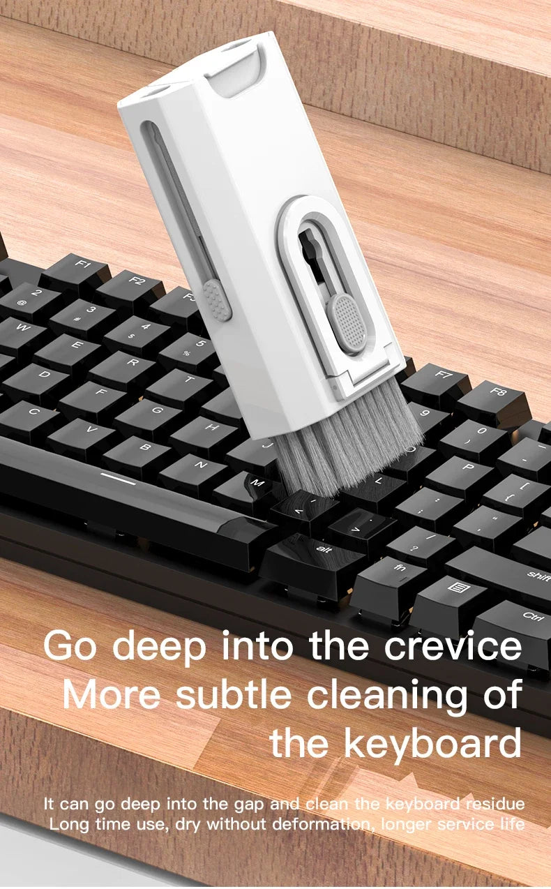 8-in-1 Cleaning Kit: Computer Keyboard, Earphones, & Screen Cleaner - Keycap Puller Included