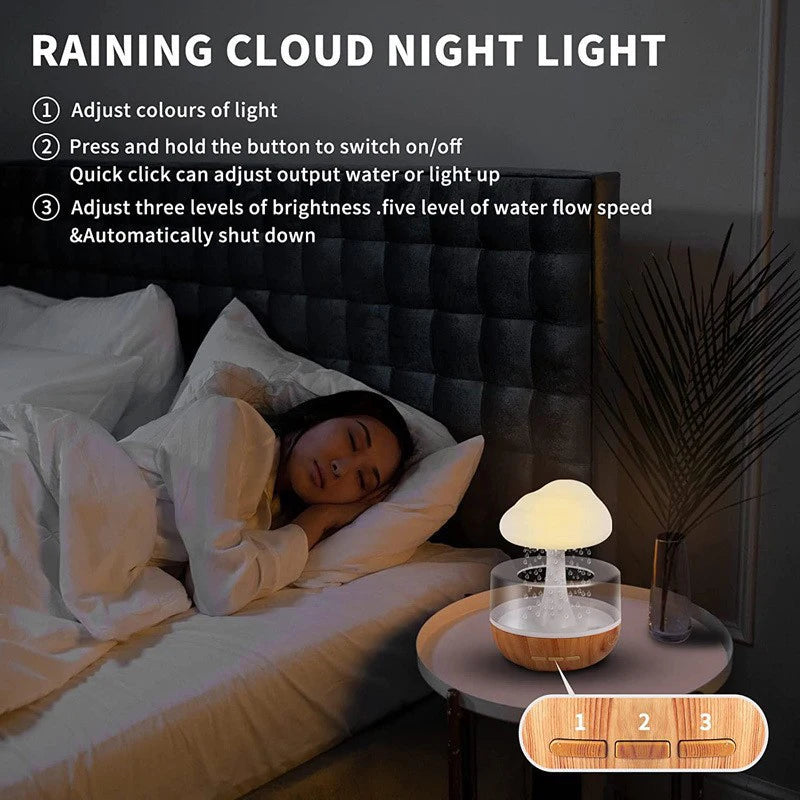 Xiaomi Rain Cloud Humidifier: Night Light, Essential Oil Diffuser, Simulated Rain