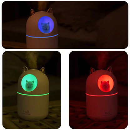 300ml Cat Humidifier: Ultra-Silent, Cool Mist, USB Powered - Perfect for Kids & Adults!