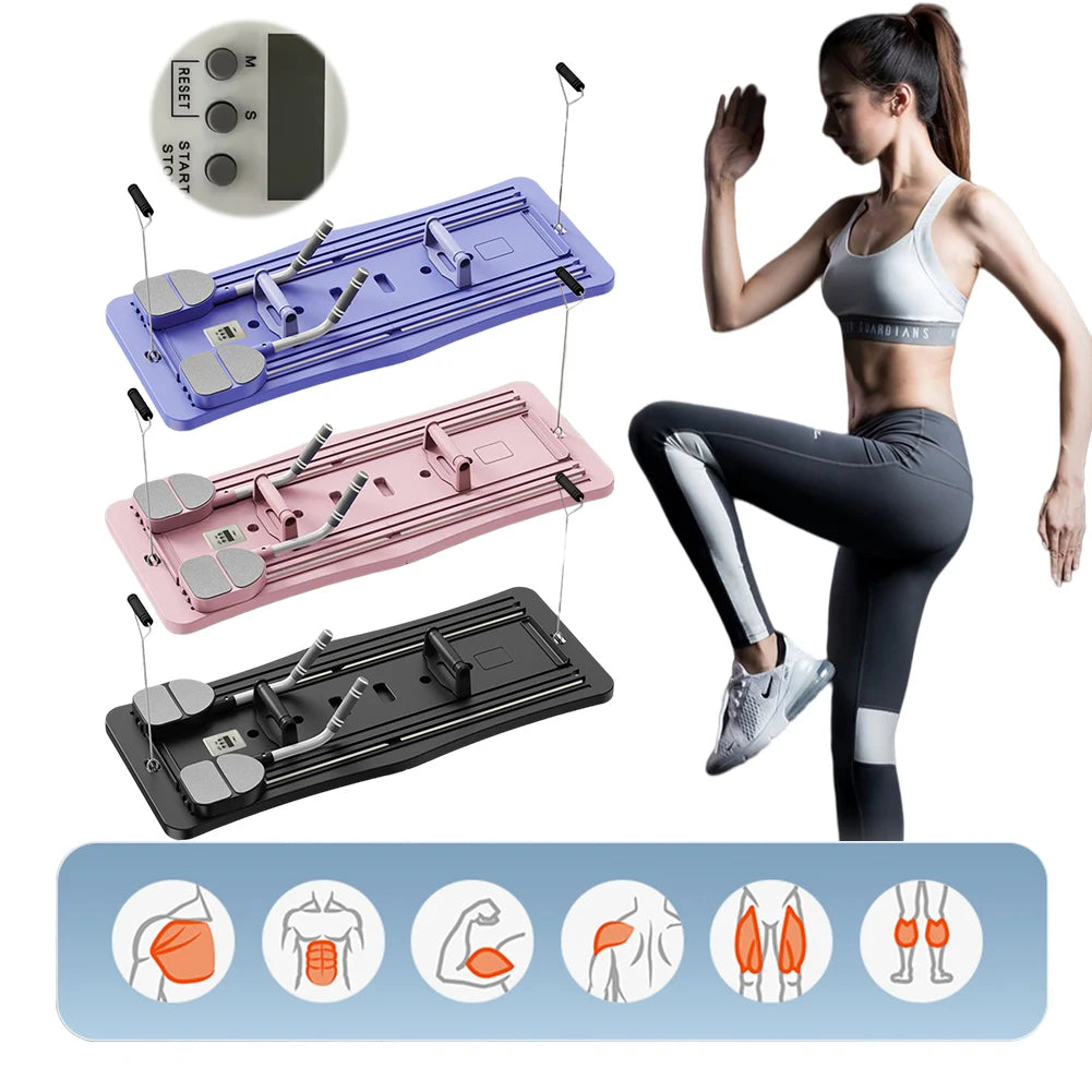 Abdominal Exercise Board: Automatic Rebound, Leg & Arm Toner, Pilates Reformer Set