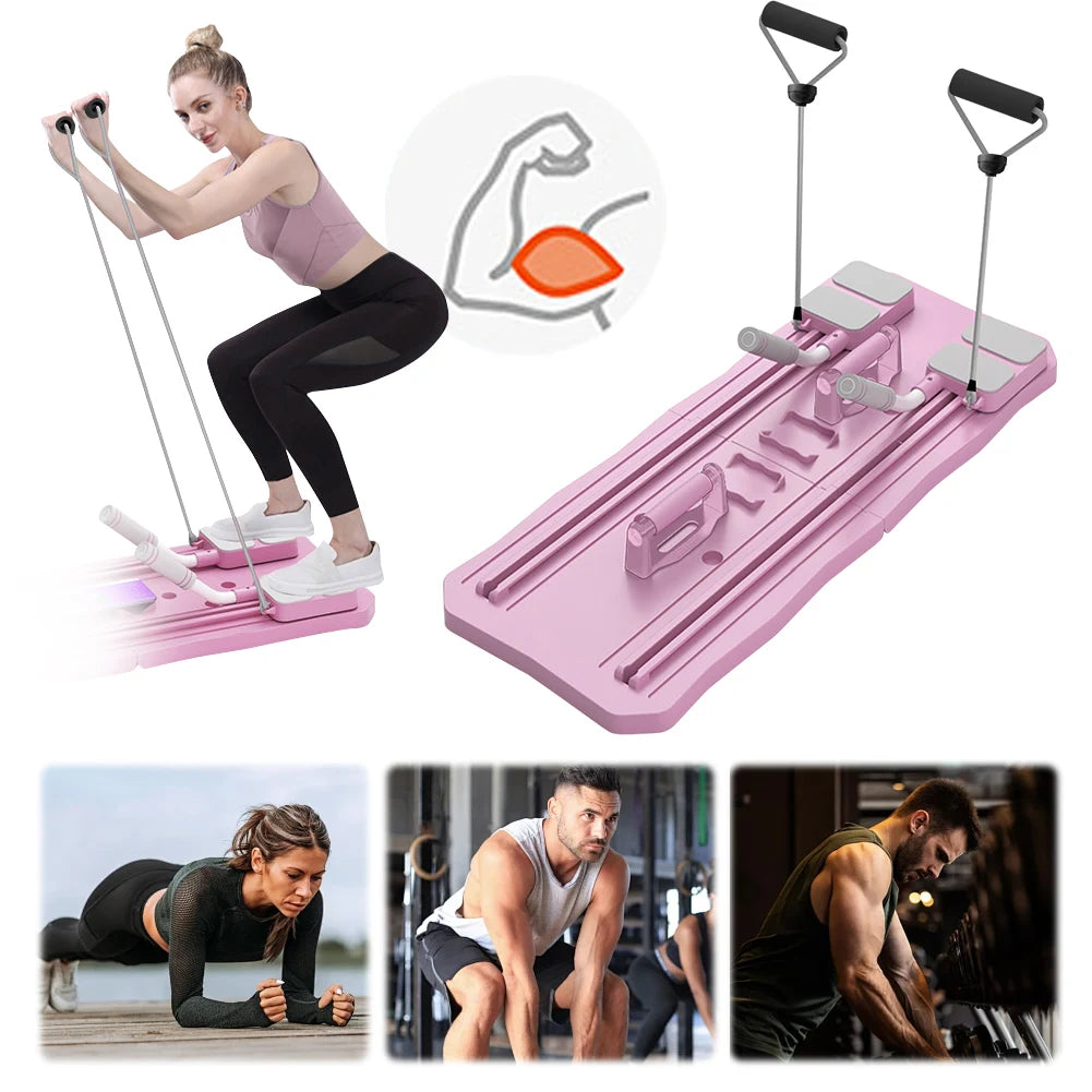 Abdominal Exercise Board: Automatic Rebound, Leg & Arm Toner, Pilates Reformer Set