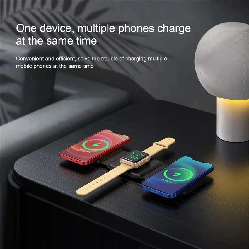 Magnetic 3-in-1 Wireless Charger - iPhone, Apple Watch, AirPods