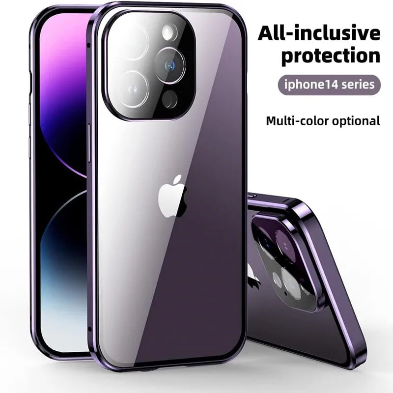 Double Glass Anti-Peep iPhone Case With Camera Lense Protection Cover